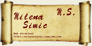 Milena Simić vizit kartica